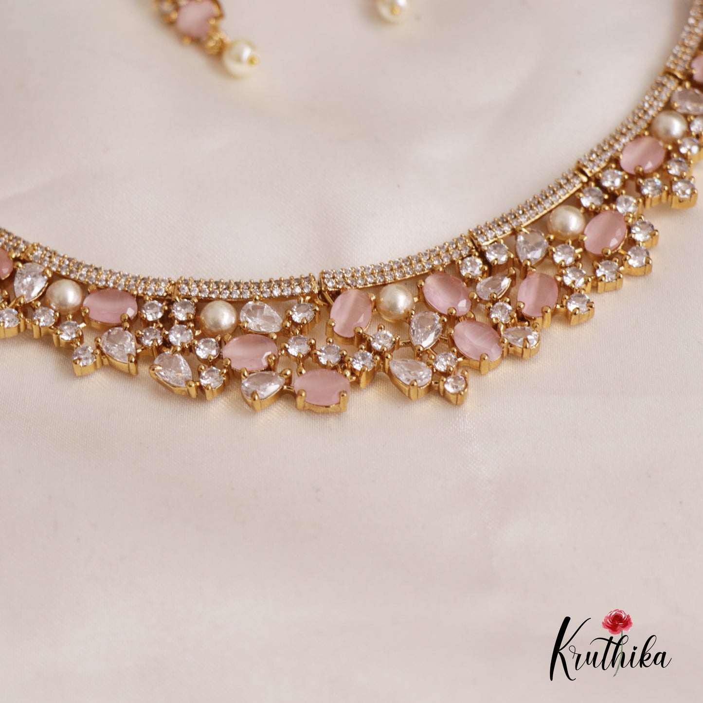 Elegant AD Victorian Moissanite Choker NC2662 (Available In 6 Colors)