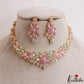 Gorgeous Floral Leaf Motifs CZ Victorian Necklace NC3126