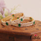 Sparkling Diamond-Finish Gold-Tone AD Bangles B526 (Set of 2)|(Available In 2 Colors)