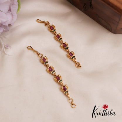 Elegant Kemp Lotus Earchains EC154 (Available In 2 Colors)