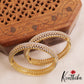 Stunning Diamond-Finish Gold-Tone Openable Bangles (Set Of 2)