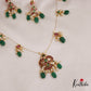 Trendy Kemp Floral Motifs Invisible Chain with Green Beads Drops NC2648