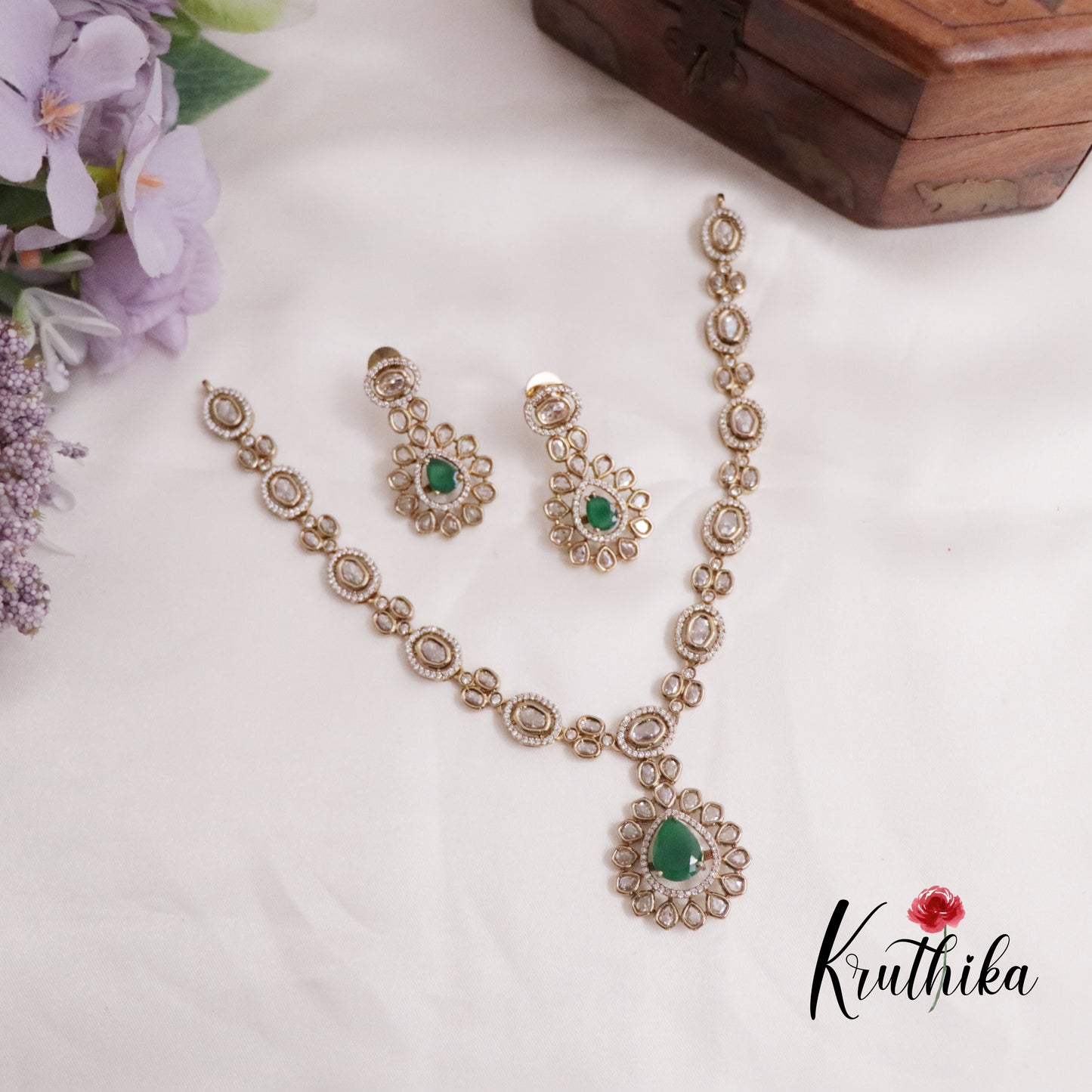 Trendy CZ Changeable Stones Necklace NC2249