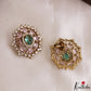 Trendy Floral Motifs CZ Victorian Stud Earrings E1215
