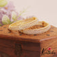 Stunning Diamond-Finish Gold-Tone Openable Bangles (Set Of 2)