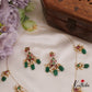 Trendy Kemp Floral Motifs Invisible Chain with Green Beads Drops NC2648