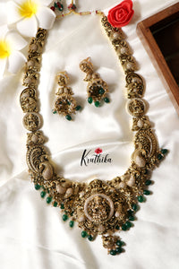 Premium Lakshmi stone studded Peacock Haaram LH529