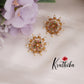 Simple Antique Floral Chakra Pearl Earstuds E690 (Available in 3 Colors)