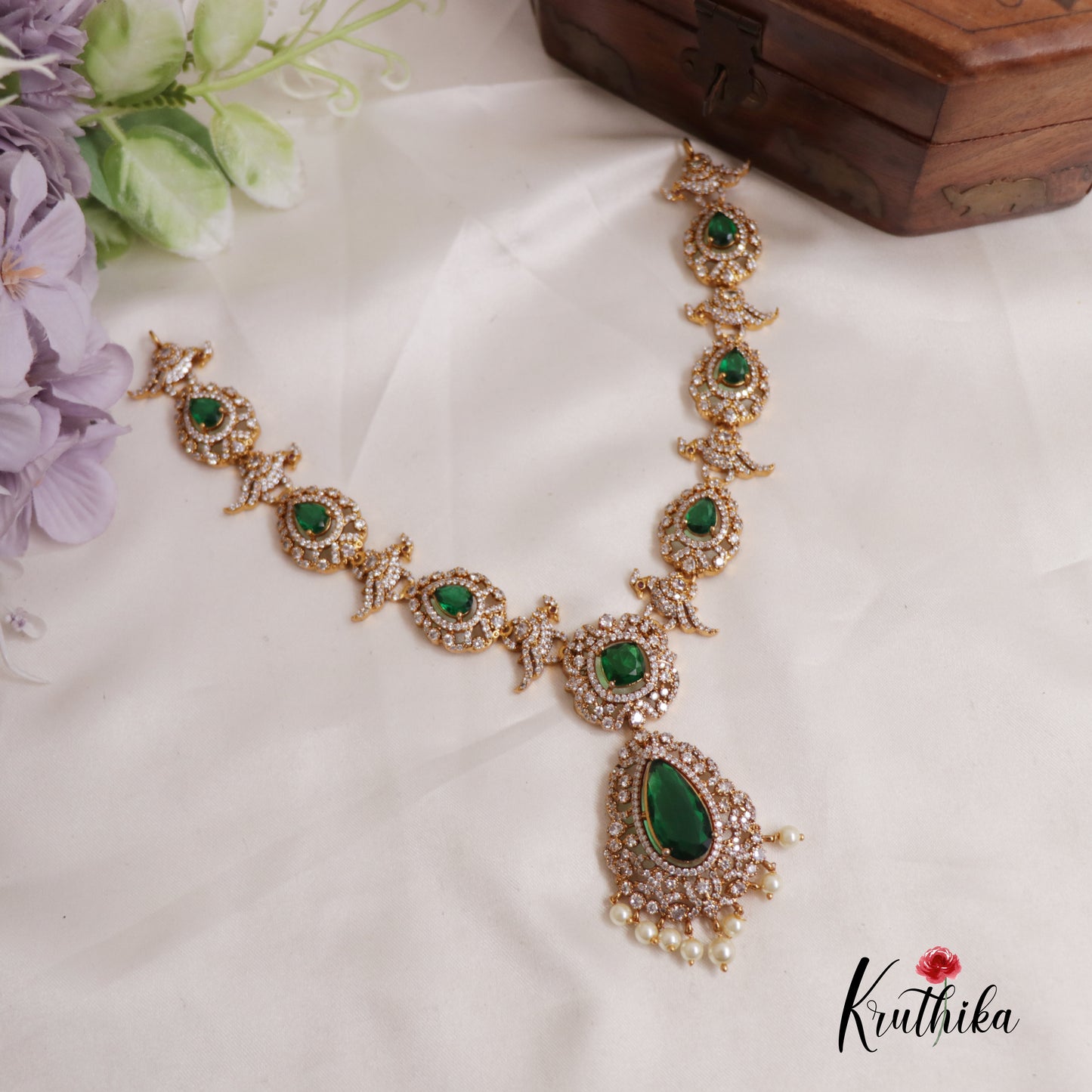 Premium AD Victorian Peacock Necklace NC2526