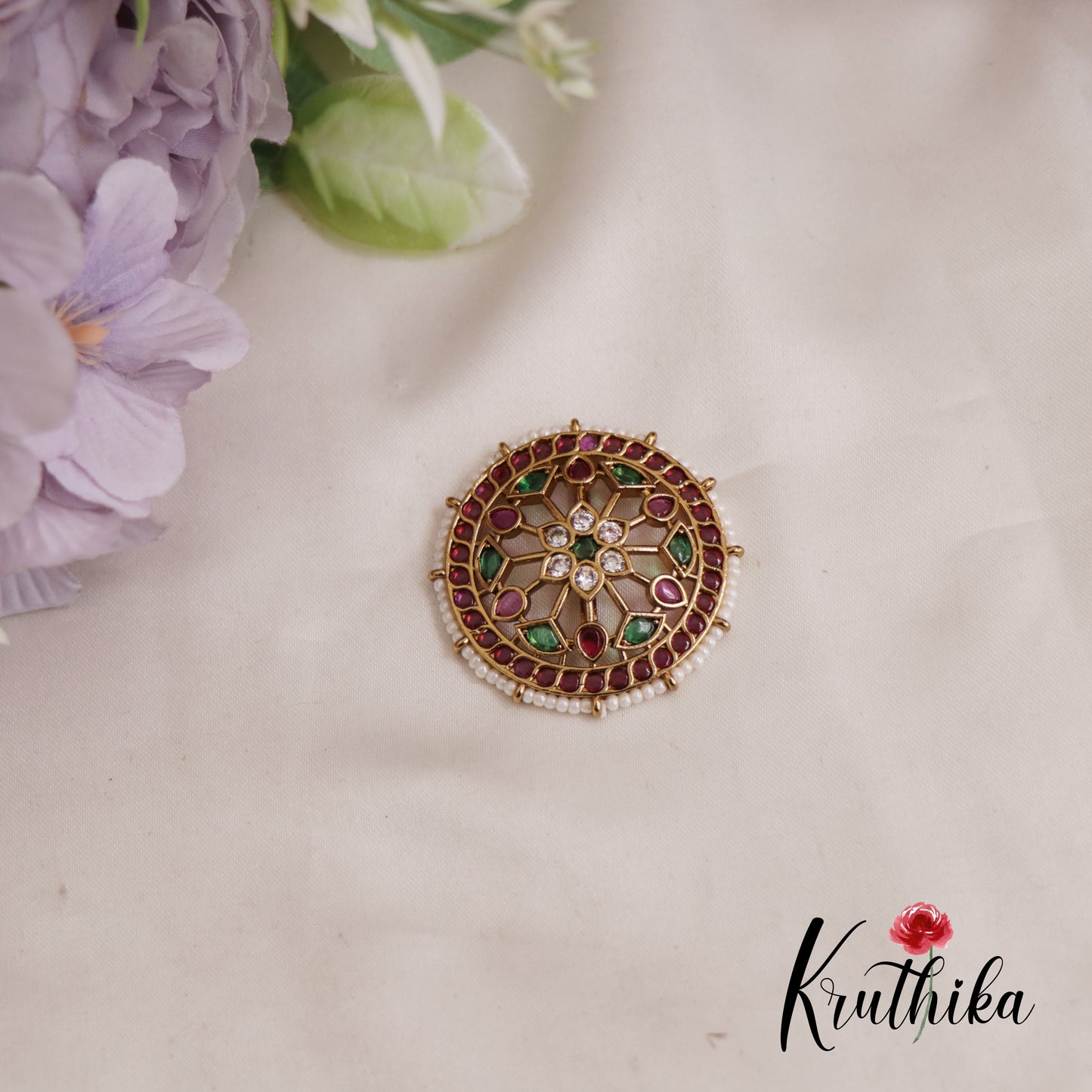 Beautiful Floral Chandra Surya Kemp Hair Ornaments J326