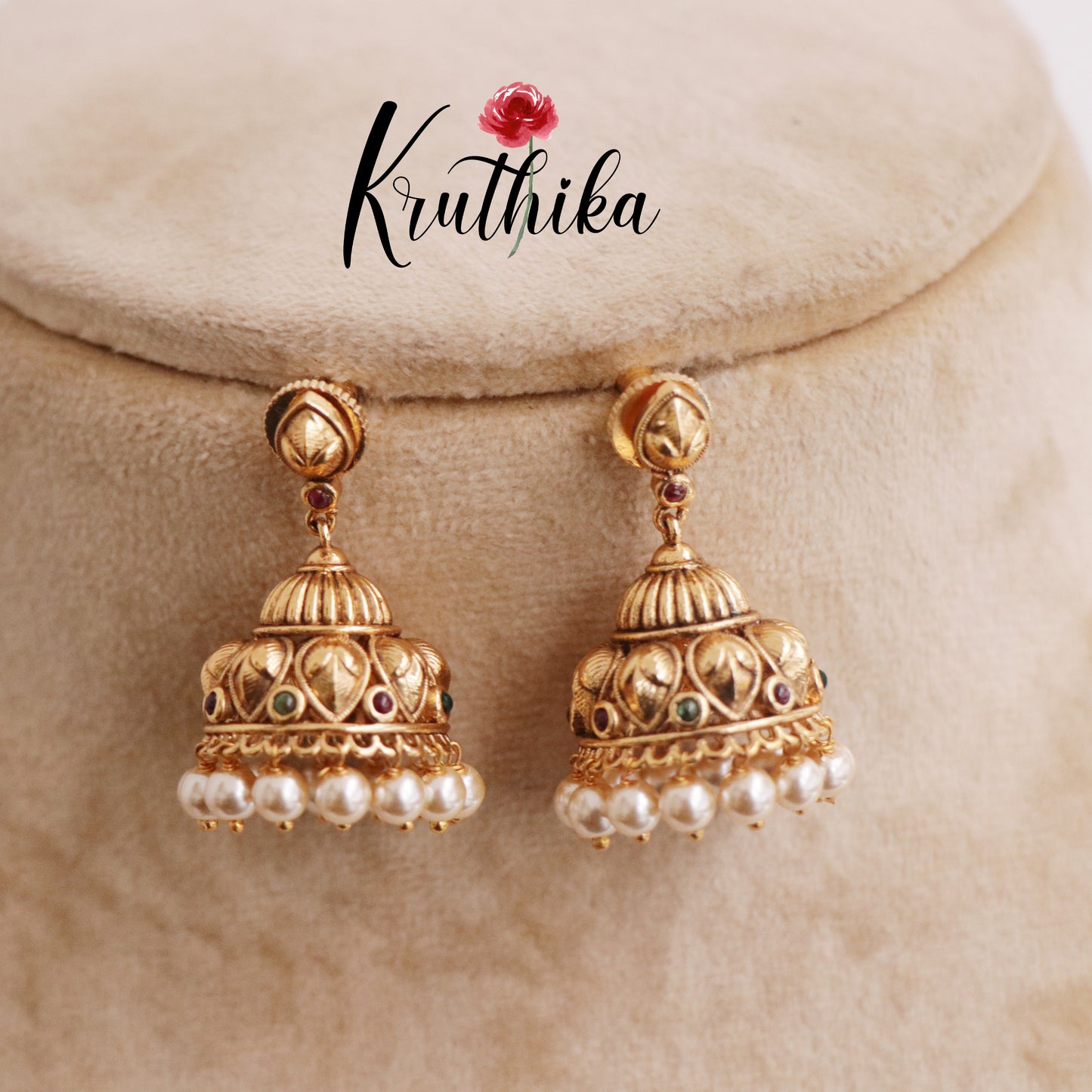 Simple and Elegant Pearl Drop Jhumka Earrings E682