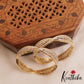 Beautiful Diamond-Finish Gold-Tone AD Bangles B515 (Set Of 2)