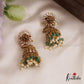 Gorgeous Floral Peacock Motifs Jadau Jhumka With Bead Drops E1000 (Available In 2 Colors)