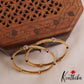 Simple Diamond-Finish Gold-Tone AD Bangles B517 (Set Of 2)