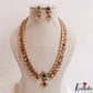 Trendy Floral Teardrop Motifs Kemp Haaram With Pearl Drops LH2174