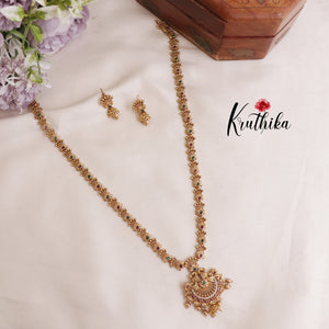 Simple Peacock Design Multi Stone Necklace NC2065