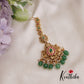 Classic Teardrop Motifs Jadau Maangh Tikka With Pearl And Bead Drops MT316 (Available In 2 Colors)