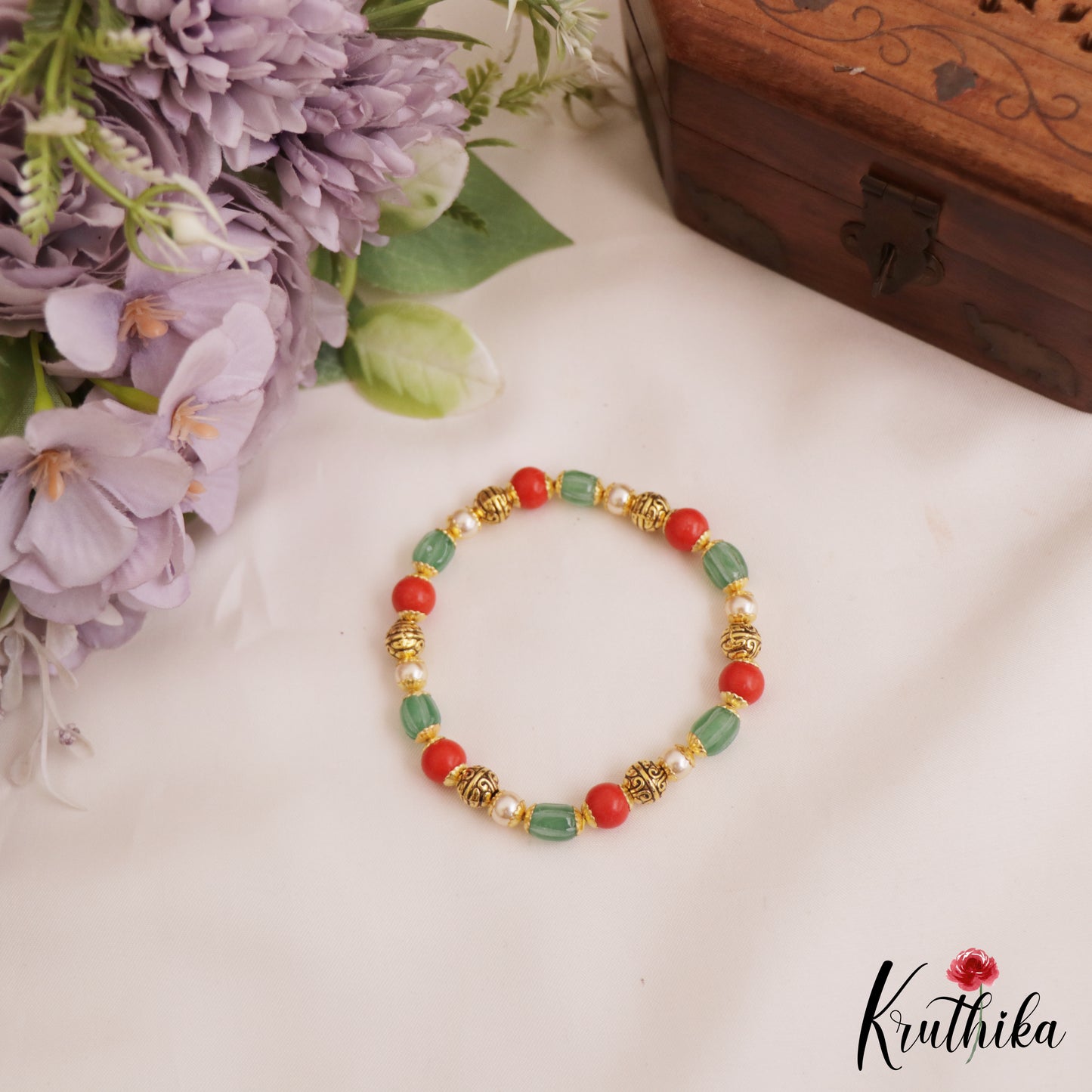 Beautiful Pearl Bead Stretchable Bracelet pair (set of two) B481