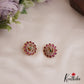 Beautiful Peacock Teardrop Motifs Kemp Pendant Set With Pearl Drops PS273