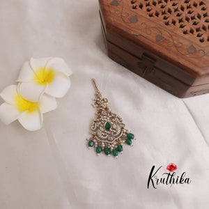 Beautifull Victorian Peacock  Maang Tika MT241 [Available in 3 colours]