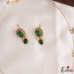 Trendy Floral Peacock Motifs CZ Invisible Chain With Green Bead Drops NC3249 (Available In 3 Colors)
