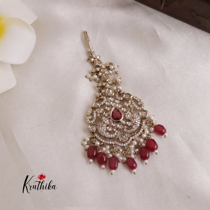 Pretty Victorian Peacock  Maang Tika MT240