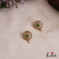 Simple Floral Motifs AD Stud Earrings With Pearl Drop E1112 (Available In 2 Colors)