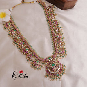 Royal Contemporary Kundan Jadau Pastel Beads Guttapoosalu Haaram LH1853
