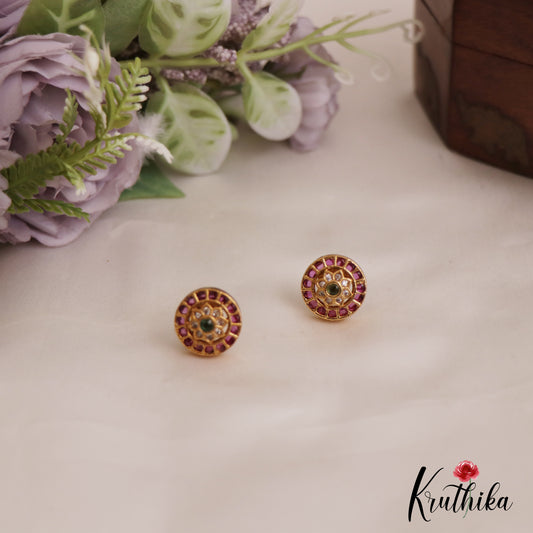 Stunning Leaf Motifs Jadau Pendant Set PS275