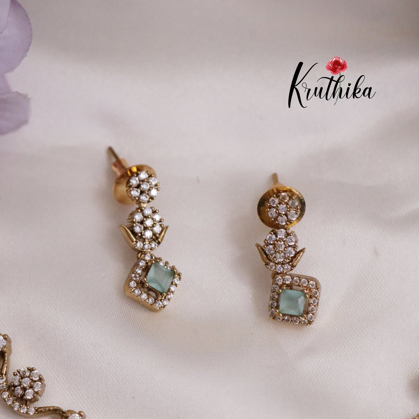 Trendy AD Floral Necklace Set NC2230  (Available in 4 Colours)