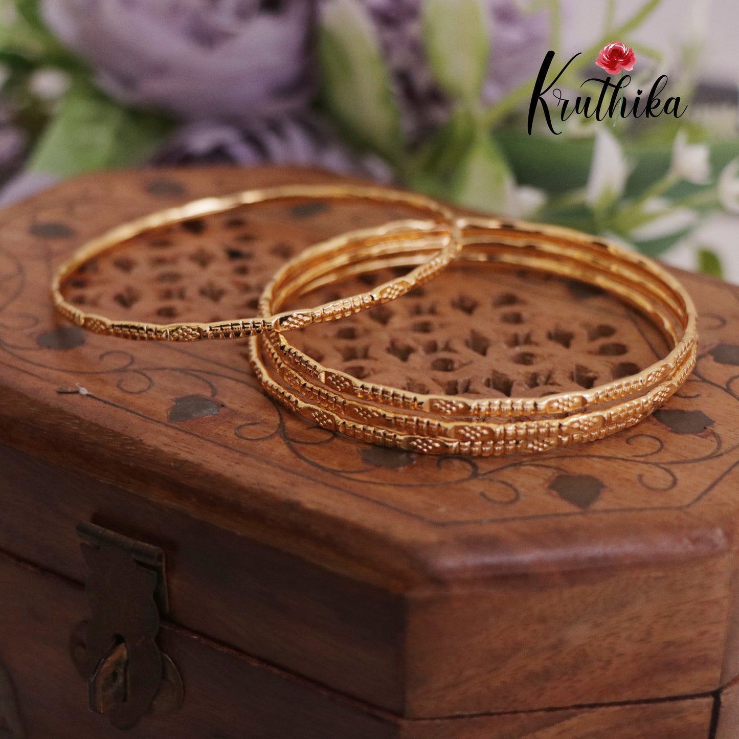 Simple Trendy Micro Plated Daily Wear Bangles B286 (Set of 4 Bangles)