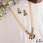 Elegant Multi Strand Pearl Chain With Kemp Square Teardrop Motifs Pendant LH2195 (Available In 3 Colors)