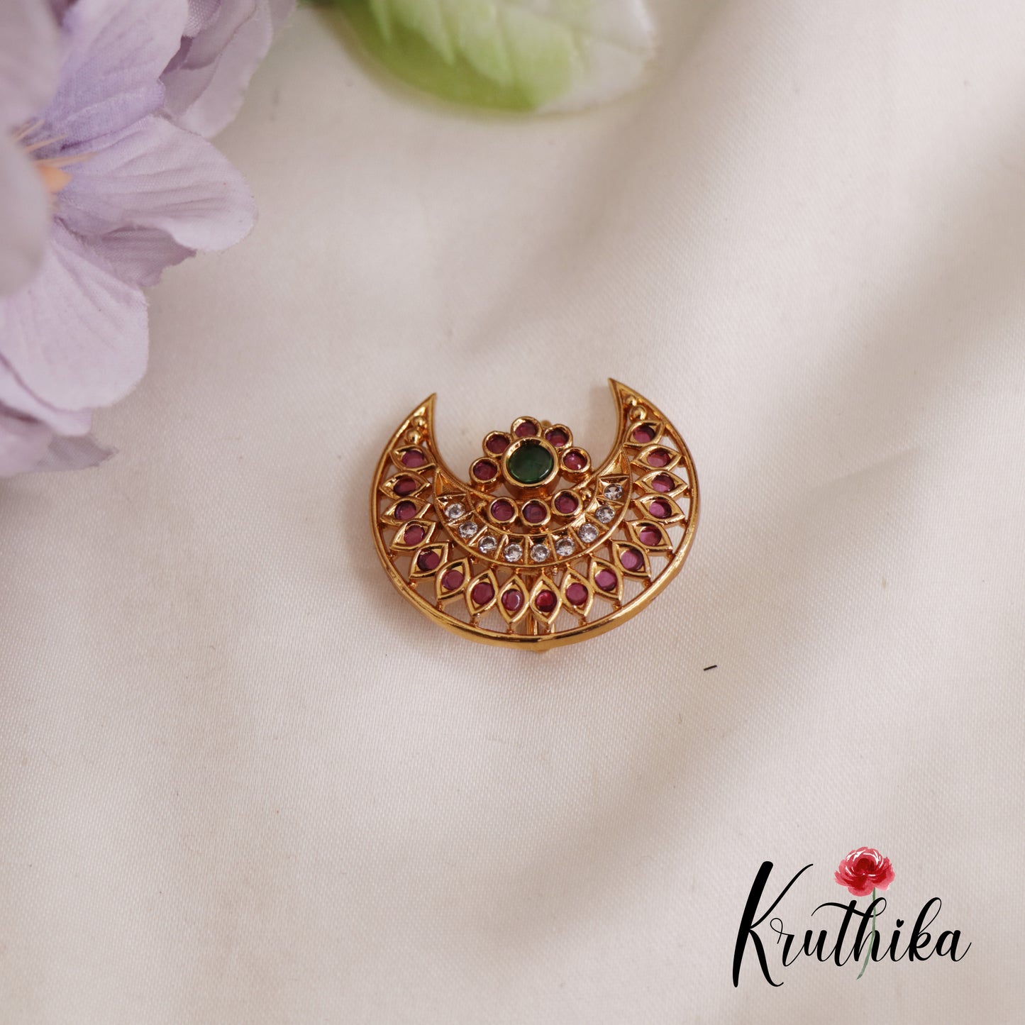 Beautiful Floral Chandra Surya Kemp Hair Ornaments J303