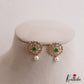 Simple Floral Motifs AD Stud Earrings With Pearl Drop E1112 (Available In 2 Colors)