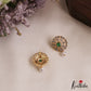 Simple Floral Motifs AD Stud Earrings With Pearl Drop E1112 (Available In 2 Colors)