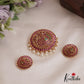 Elegant Peacock Motifs Kemp Pendant Set With Pearl Drops PS274