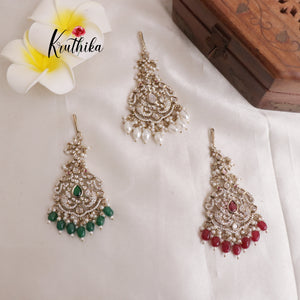 Beautifull Victorian Peacock  Maang Tika MT241 [Available in 3 colours]