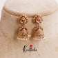 Beautiful Antique Peacock Jhumkas with Pearl Drops E681 (Available in 2 Colors)