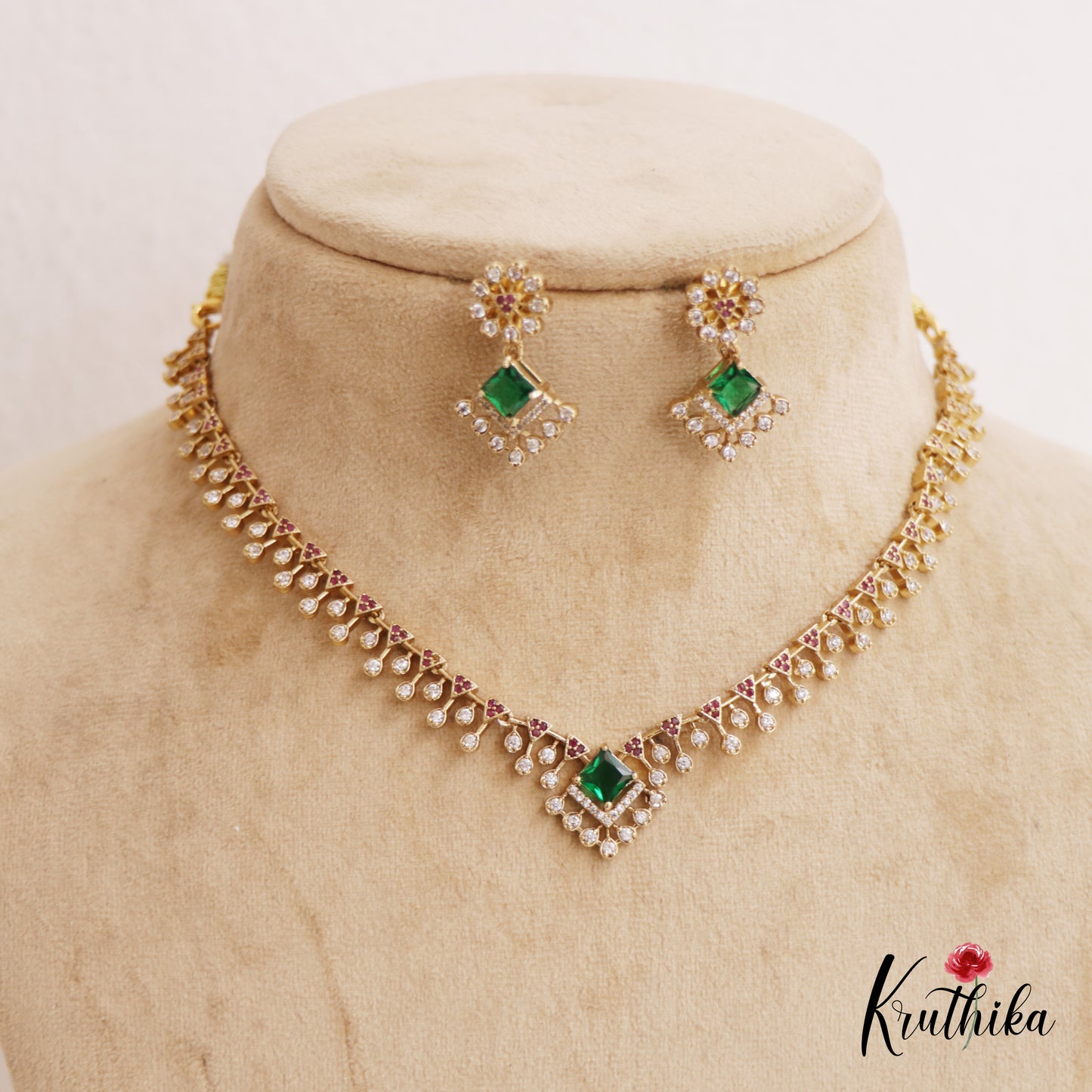 Trendy CZ Sparking Victorian Necklace Sets NC2171 (Available in 3 Colours)