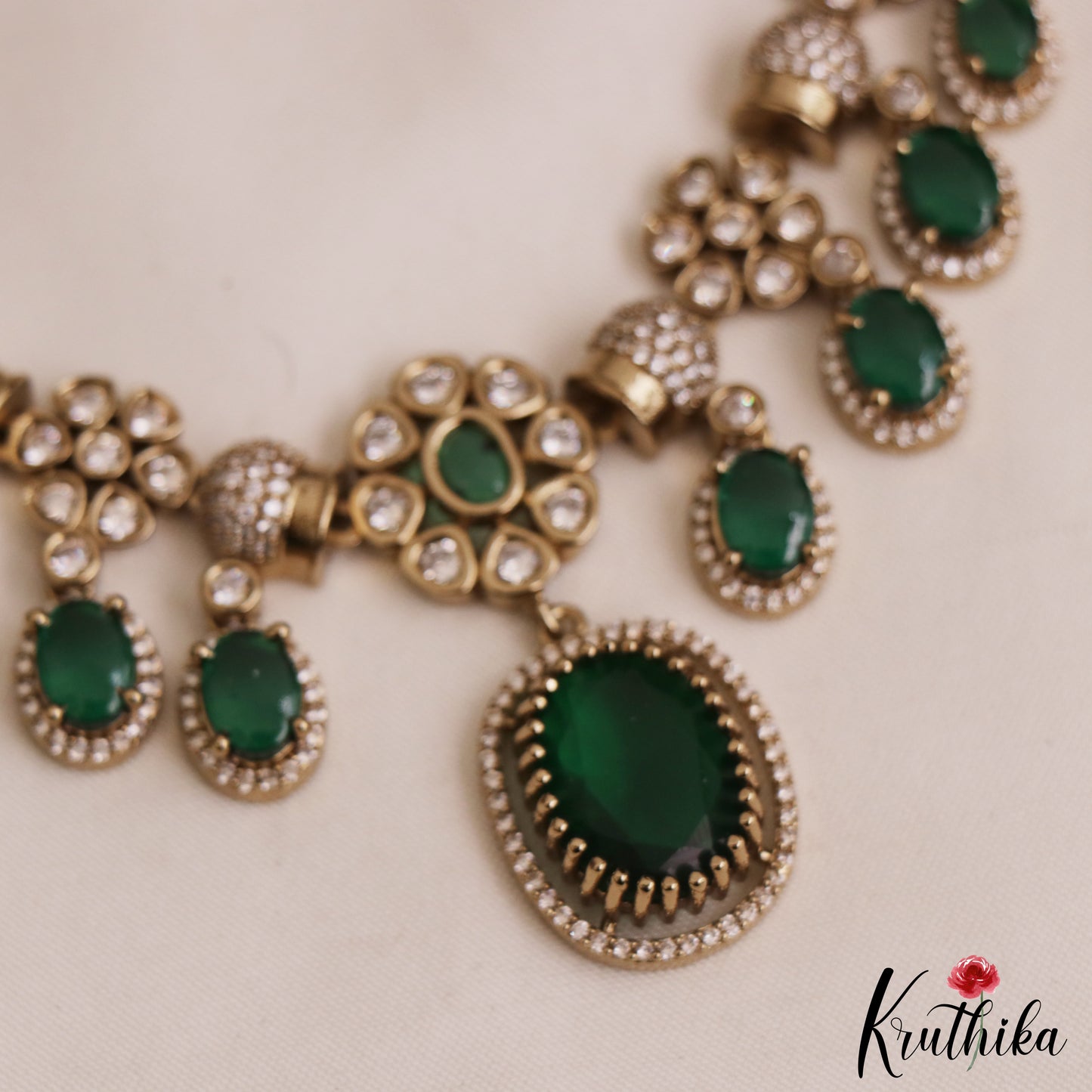 Stunning Geometric Floral Motifs AD Victorian Necklace NC2924