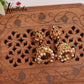 Beautiful Antique Peacock Jhumkas with Pearl Drops E681 (Available in 2 Colors)