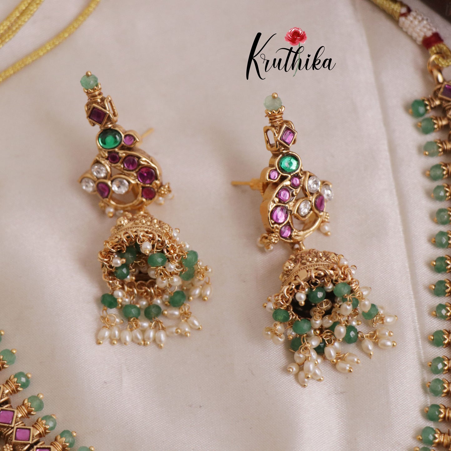 Royal Contemporary Kundan Jadau Pastel Beads Guttapoosalu Necklace NC1939