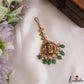 Pretty Antique Lakshmi Peacock Motifs Jadau Maang Tikka With Pearl Bead Drops MT407 (Available In 3 Colors)