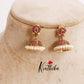 Beautiful Antique Ruby Pearl Dome Jhumkas E696 (Available in 2 Colors)