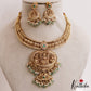 Gorgeous Antique Nagas Lakshmi Motifs Temple Necklace With Pearl Bead Drops NC3227 (Available In 2 Colors)