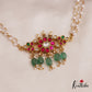 Gorgeous Floral Motifs Jadau Choker With Triple Strand Pearl Chain NC2734 (For Kids)