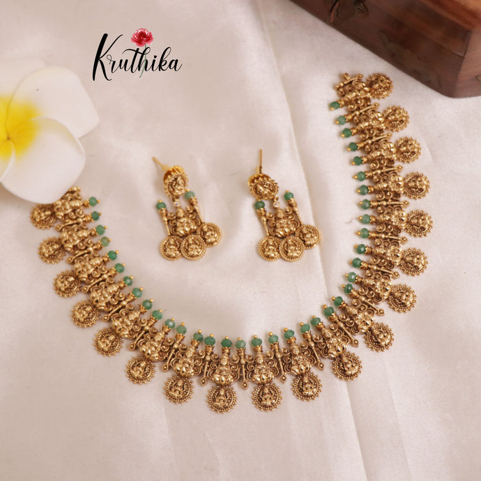 Pretty Lakshmi Coin/Bottu Mala Necklace NC1943