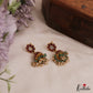 Classic Floral Motifs Jadau Jhumas With Green Bead Drops E1153