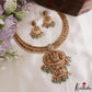 Gorgeous Antique Nagas Lakshmi Motifs Temple Necklace With Pearl Bead Drops NC3227 (Available In 2 Colors)