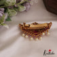Stunning Peacock Motifs Jadau Hair Clip With Pearl Drops J354 (Available In 2 Colors)